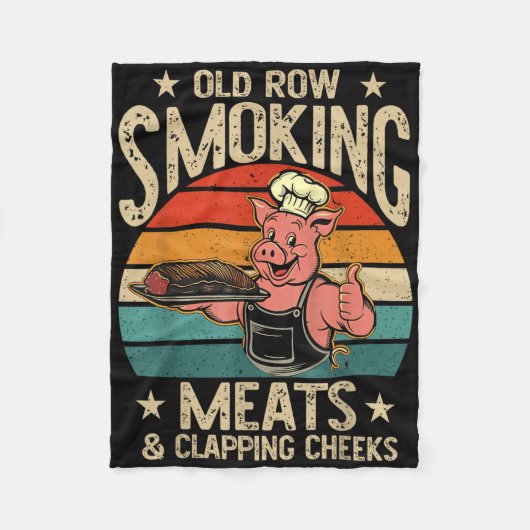 Oude rijen roken vlees en klappende wangen Grappig Fleece Deken (Voorkant)