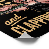 Oude rijen roken vlees en klappende wangen Grappig Poster (Hoek)