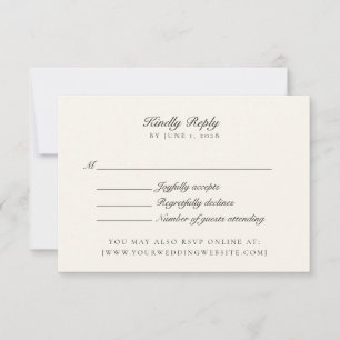 Oude Rijkdom, Ivory Huwelijks Rsvp Kaart