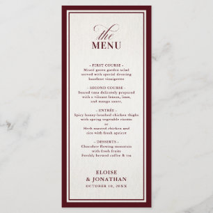 Oude Rijkdom Moderne Formele Bourgondiër Luxe Trou Menu