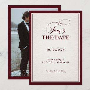 Oude Rijkdom Moderne Formele Bourgondische Luxe Tr Save The Date