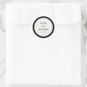 Oude Rijkdom Moderne Formele Zwarte Luxe Chic Brui Ronde Sticker