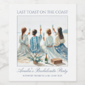 Oude Rijke Kust Chic Elegant Meisjesuitje Wijn Etiket (Enkel label)