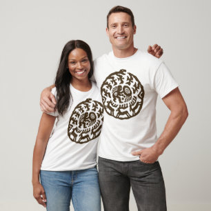 Oude Ritueel: Man, Schild, Vogels en Herten T-shirt