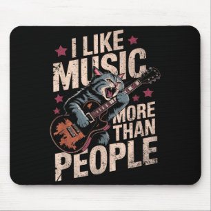 Oude rock kat muziek liefhebber grappig dier citaa muismat