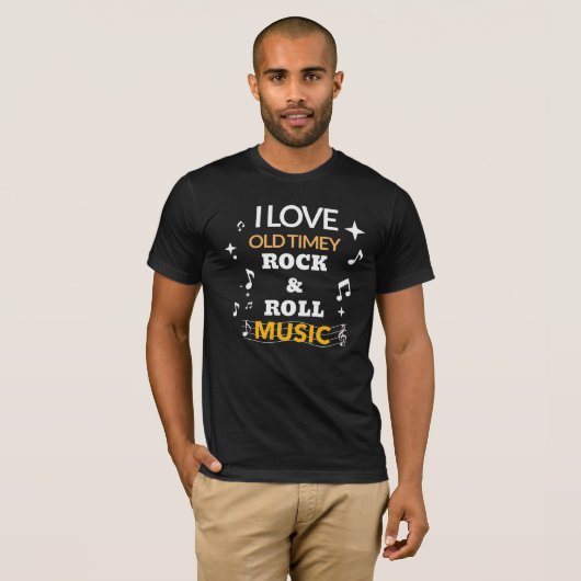OUDE ROCK-ROLL MUZIEK T-SHIRT (Voorkant volledig)