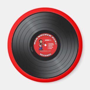 Oude Rocker Dude Vinyl Record Magnet