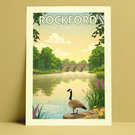 Oude Rockford Illinois Briefkaart