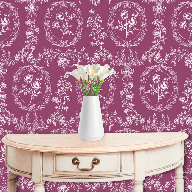 Oude Rococo Bloemen Klassiek Bloemmotief Behang (Creator heeft geüpload)