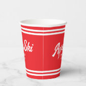 Oude Rode Apres Ski Gesmade Ski Resort Feestje Papieren Bekers (Rechts)