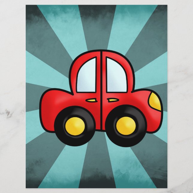 Oude rode auto (Voorkant)