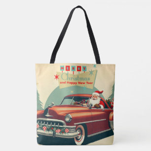 Oude rode auto & Kerstman Tote Bag