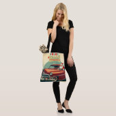 Oude rode auto & Kerstman Tote Bag (Op model)