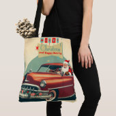 Oude rode auto & Kerstman Tote Bag (Dichtbij)
