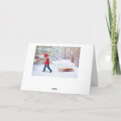 Oude rode auto Kerstmis Kaart (Achterkant)