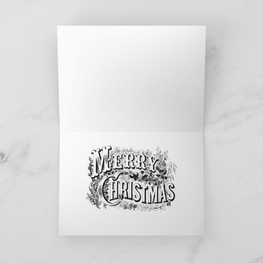 Oude rode auto Kerstmis Kaart (Binnen)