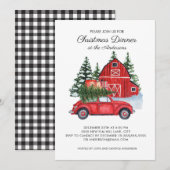 Oude rode auto schuur Kerstboom diner Kaart (Voorkant / Achterkant)