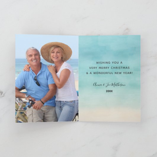 Oude rode auto warme wensen uit Florida Tropisch Feestdagen Kaart (Binnen)