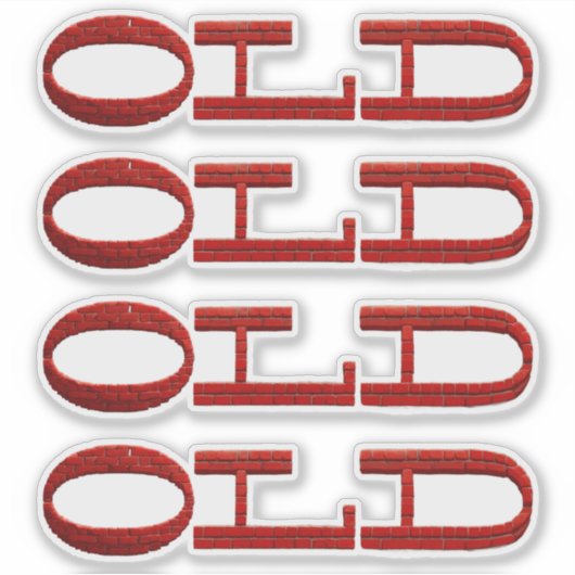 Oude Rode Baksteen Sticker (Voorkant)