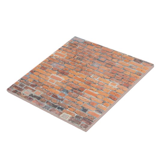 Oude rode baksteenwandtextuur tegeltje (Zijkant)