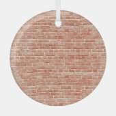 Oude rode bakstenen muurtextuur. glas ornament (Voorkant)