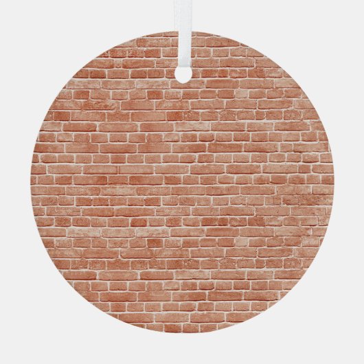Oude rode bakstenen muurtextuur. glas ornament (Achterkant)