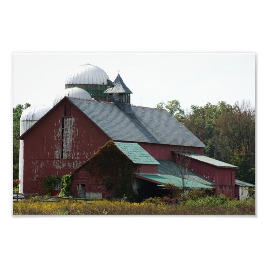 Oude rode balk 12 x 8 fotografische afdrukken foto afdruk (Voorkant)