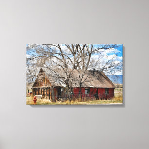 Oude Rode Barn Canvas Afdruk