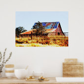 Oude Rode Barn Fotografische Kunst van het Poster (Keuken)