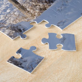 Oude Rode Barn in Winter Wonderland Legpuzzel (Zijkant)