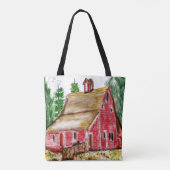 Oude Rode Barn op het platteland Tote Bag (Achterkant)