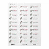 Oude rode bes tak vakantie adres etiket (Full Sheet)