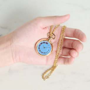 Oude Rode Blauwe Mayanische Cijfers Minimalistisch Horloge