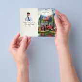 Oude Rode Boerderij Tractor Funeral Flyer (Hand)