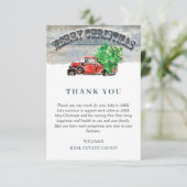 Oude Rode Boerderij Vrachtwagen Vakantie Bedrijfs Bedankkaart (Staand voorkant)