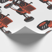 Oude rode boerentractor Retro boer Cadeaupapier (Hoek)