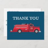 Oude rode brandweerauto / brandweermotor Bedankt Briefkaart (Voorkant / Achterkant)