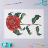 Oude Rode Camellia Bloem Tissuepapier (Craft)