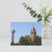 Oude Rode Courthouse en Reunion Tower # 2 Briefkaart (Staand voorkant)