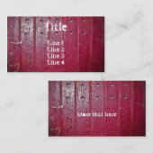 Oude rode deur standaard maat visitekaartje (Voorkant / Achterkant)