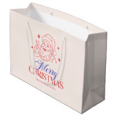 Oude rode en blauwe Kerstman Groot Cadeauzakje (Achterkant Gekanteld)
