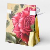 Oude rode en gele rozen bloem bedankdoosjes (Achterkant)