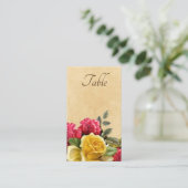 Oude rode en gele rozen bloem plaatskaartje (Staand voorkant)