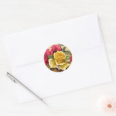 Oude rode en gele rozen bloem ronde sticker (Envelop)