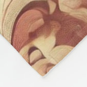 Oude rode en gouden damastpatroon fleece deken (Hoek)