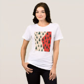 Oude rode en groene kerstbomen patroon Tri-Blend shirt (Voorkant volledig)