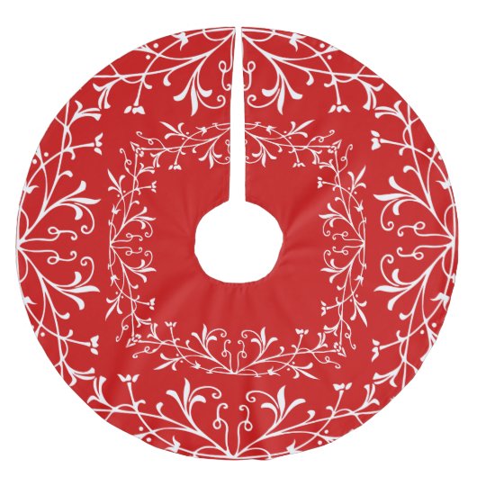 Oude rode en witte feestdagen kerstboom rok (Voorkant)