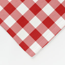 Oude rode en witte gingham met fashioned rode en w fleece deken