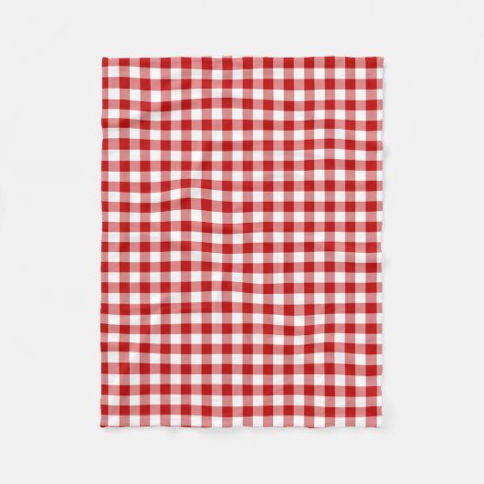 Oude rode en witte gingham met fashioned rode en w fleece deken (Voorkant)