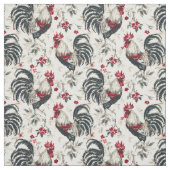 Oude rode en witte haan stof (Swatch)